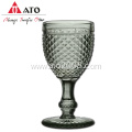 ATO Carved wine glass with grey crystal